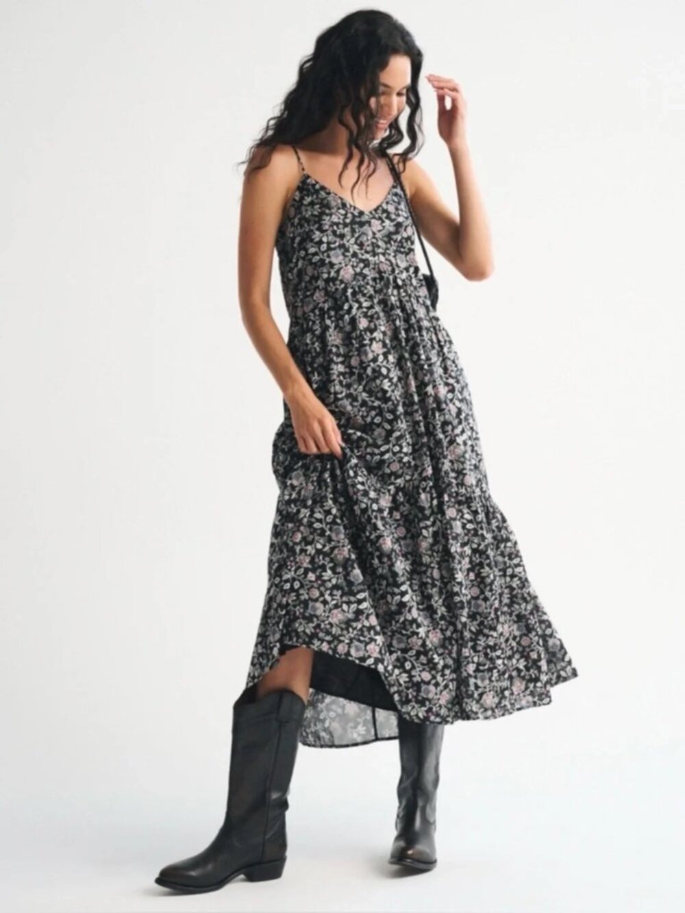 Abercrombie & Fitch V-Neck Flowy Maxi Dress